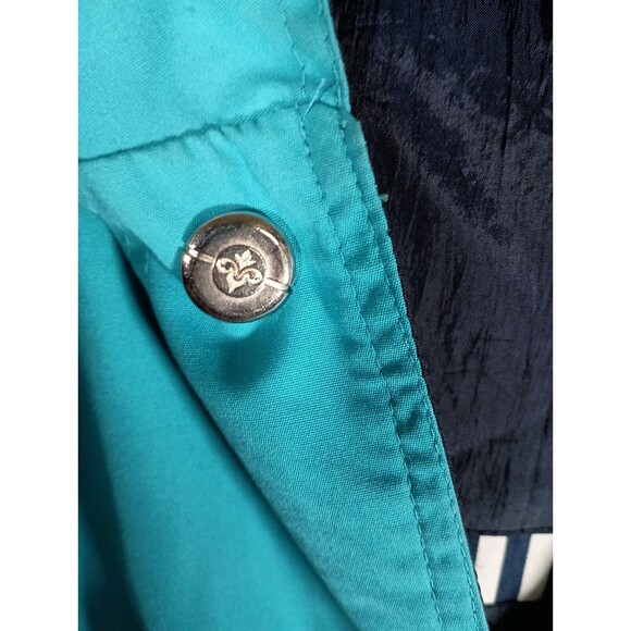 Vintage CS Essentials Windbreaker Blue Reversible Hooded Snap Button Size Medium - Picture 2 of 11